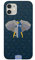 Tirita Phone Case Compatible with iPhone 11, Hard Cover Snap-On - Animals Pets Elephant Marine Blue