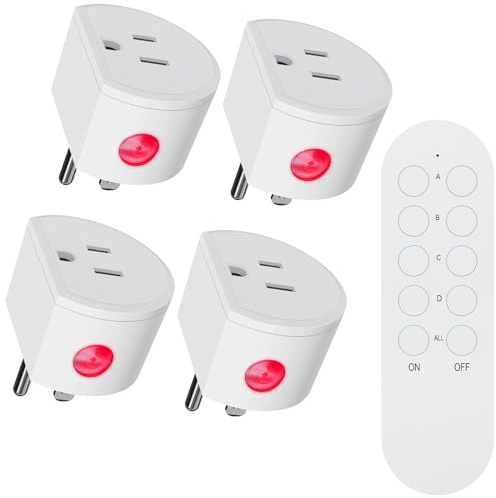 SURNICE Remote Control Outlet 10A Wireless Light Switch for Household Appliances, 130 FT Range, Smart Plug with Remote, FCC Certified, ETL Listed