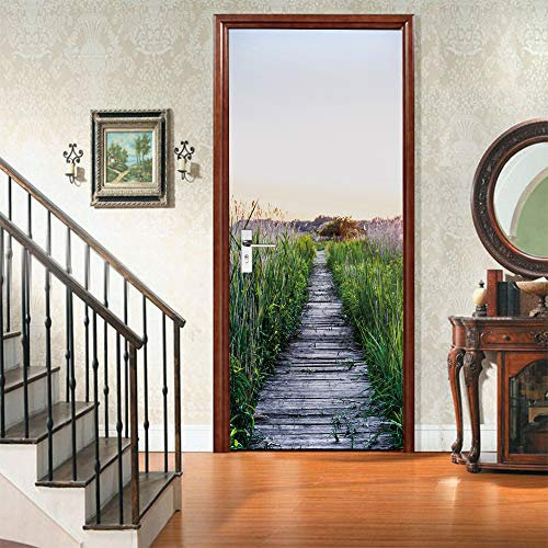 VIRANDA Papier peint autocollant 3D pour porte Motif prairies 77 x 200 cm