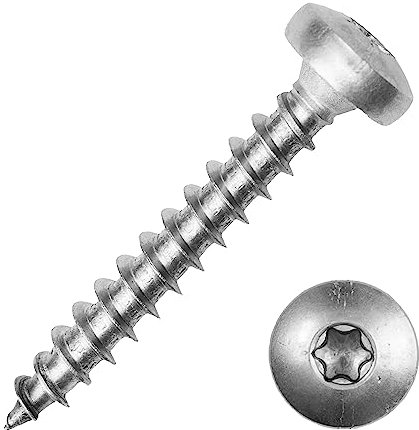 Spanplattenschrauben 6,0x30 mm mit Rundkopf und verstärktem Kopf aus Edelstahl A2 (50 Stück) | Rundkopfschrauben - Holzschrauben - Holzbauschrauben von MESAROS®