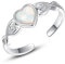 KINGWHYTE 925 Sterling Silber Keltischer Knoten Herz Ring - Weißer Opal Einstellbar für Hochzeit, Verlobung, Versprechen - für Frauen, Freundin
