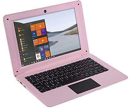 Goldengulf Mini computer portatile Windows 10 da 10, 32 GB, ultra sottile e leggero, Quad Core, CPU PC, HDMI, WiFi, USB, Netflix, YouTube, rosa chiaro