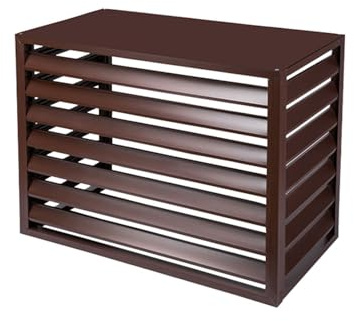 Wärmepumpen Verkleidung Klimaanlage Außengerät Abdeckung Zaun Blumenstand Schutzhülle Für Pflanzen Klimaanlagenzaun Außenrahmen Der Klimaanlage Aus Aluminium Heat Pump Cover Farbe Braun ( Color : Brow