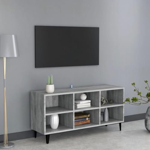 Mobile Tv Camera Da Letto,Mobiletto Porta Tvmobile Tv Con Gambe In Metallo Grigio Sonoma 103,5x30x50 Cmadatto Per Il Soggiorno, La Camera Da Letto, La Sala Di Ricevimento
