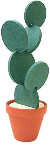 Sous-verre Cactus, 6 Pcs Sous-verres Cactus DIY Dessous de verres ronds Dessous de verres pour le café et le thé avec pot de fleurs Dessous de verres fantaisie Décoration table pour le bar, la maison
