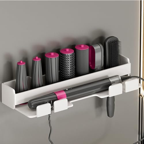 Hosoncovy Wandhalterung Wand Organizer Stand Aufbewahrungsständer für Dyson Airwrap Styler Curling Eisen Wand Barrels Bürsten (Weiß)