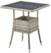 Juskys Table de Jardin Yoro en polyrotin résistant aux intempéries - Table de Balcon carrée 60x60 cm - Table d'appoint en rotin à Plateau en Verre - Petite Table pour Balcon, Jardin & terrasse - Gris