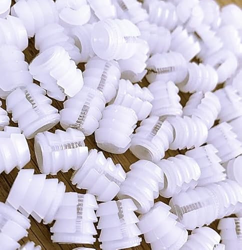 Plastic Dowel Inserts 10.6 mm x 10.6 mm 100Pcs, for Cabinet Hinge Repair Plate, Expansion Dowels Drill Hole 10mm - M6 Screw