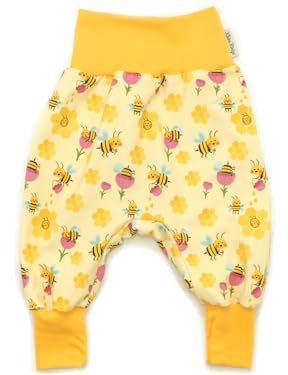 Kleine Könige Pumphose Baby Mädchen Hose · Modell Sommer Biene Honig Honey Bee, gelb · Ökotex 100 Zertifiziert · Größe 86/92