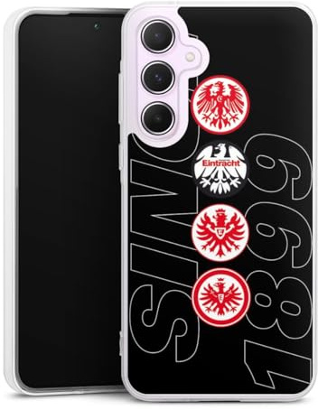 Silikon Hülle kompatibel mit Samsung Galaxy A 55 5G Case transparent Handyhülle Eintracht Frankfurt Logo Adler