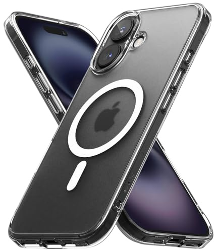 Ringke for iPhone 16 Plus Case, Fusion (Magnetic Matte Clear) | Compatible with MagSafe, Anti-Fingerprint Translucent, Shockproof TPU Bumper, Scratch-Resistant PC Back