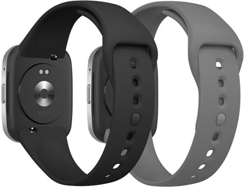 Yisica 2 Piezas Correa Compatible con Redmi Watch 3 Active Mujer Hombr, Pulsera de Repuesto de Silicona Suave para Redmi Watch 3 Active (Negro/Gris)