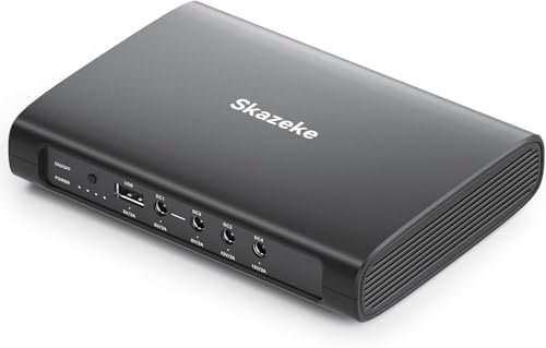 Mini USV,Skazeke 27000mAh Mini UPS mit 5 Ausgängen DC 5V/9V/12V/2A,USB 5V/2A, unterbrechungsfreie WLAN-Stromversorgung für Router/Modem/IP-Kamera/Spectra S2 Milchpumpe und mehr