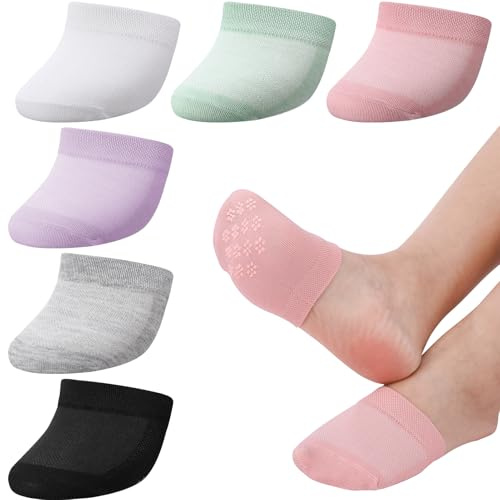 6 Pairs Toe Topper Socks Women, Non Slip Toe Cover Socks No Show Half Socks