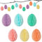 GEBETTER 12 Stück 6 Farben Ostereier Wabenbälle zum Aufhängen Papier Osterdeko Eier Ornamente Dekoration Waben Hängende Deko für Ostern Osterstrauß Osterstrauchdeko