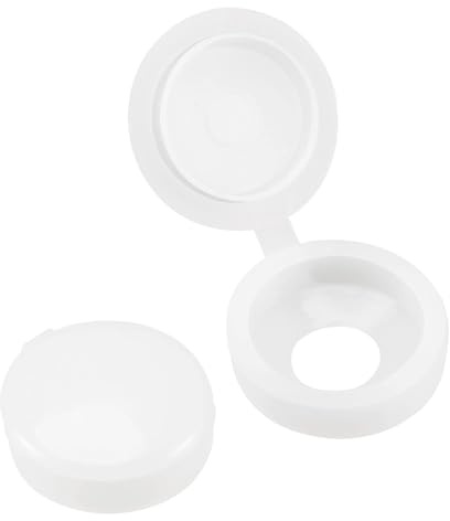 TOP-VIGOR 10Pcs Plastic Hinged Screw Cover Caps, 5mm Hole Folding Snap Washer Flip Tops Replacement Screw Decorative Covers for Covering Screw Heads Screw Protection, White
