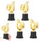 Lot de 4 trophées pour enfants - Trophée doré - Cadeau personnalisé - Trophée - Pour anniversaire d'enfant - Meilleure reconnaissance - Mini coupe de football - Gagnant du sport