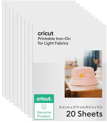 Cricut Printable Heat Transfer Vinyl | 23 Sheets | A4 | Waterproof HTV Iron-On Paper for Inkjet Printers | Compatible with Cricut | for Light Fabrics