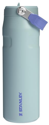 Stanley IceFlow Flip Straw 2.0 Bouteille d'eau de 710 ml – Paille intégrée pour voyage et sport – Légère et résistante aux fuites – Acier inoxydable isotherme – Sans BPA – Cactus bleu