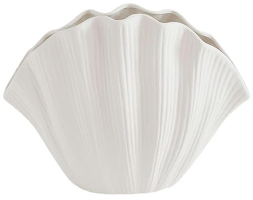 Muschelförmige Vase, Muschel Blumenvase, Muschelkeramikvase, Keramik-Blumenvase, Minimalistische Moderne Wohndekoration, Schmuckschale Muschel Deko Für Tisch, Bücherregal, Kaminsims, Eingangsber