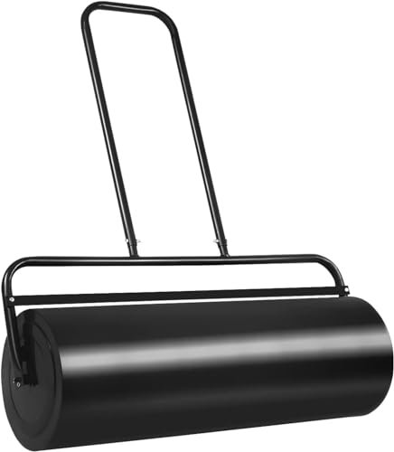 Happytools Rasenwalze, 13 Gallonen/48 l, Stahl-Rasenwalze zum Schieben/Ziehen mit ergonomischem Griff, Rasenwalzen zum Hinterherziehen, mit Wasser gefüllt, für Park, Hof, Ballspielplatz (24 Zoll/13