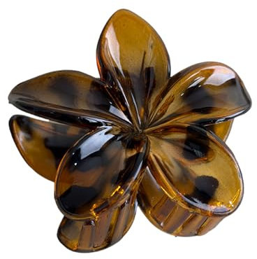 Pinza para el pelo con forma de flor transparente y fuerte para uso diario femenino