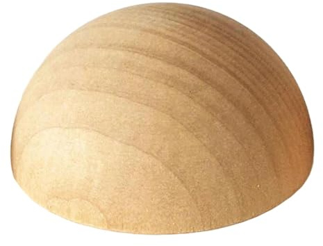 CarpNettore Mezza sfera di legno per artigianato, parti di mobili e utensili in ceramica, multicolore, 15 cm