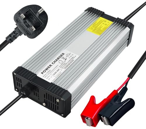 YANGZIDIANYUAN 14.6V 30A Lifepo4 Battery Charger AC/DC Trickle Charging, Support Fast Charging for Deep Cycle Battery, Equipped with Alligator Clips