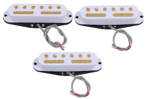 3PCS Gelb Single Coil Humbucker Pickup Konverter Adapter for Elektrische Gitarre(White)
