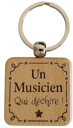 Porte-Clés en Bois Gravé Personnalisé - Cadeau Unique pour Collègue de Travail, Ami, Famille - Porte Clef Idéal pour Cadeau de Noël, Anniversaire