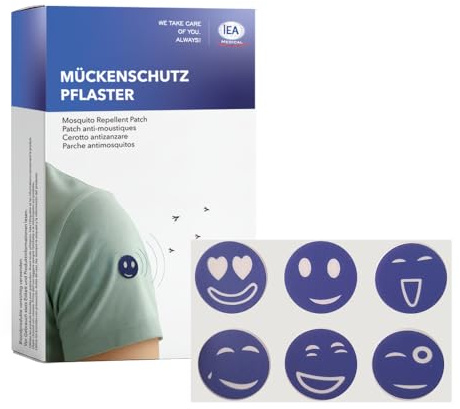 IEA Medical Mückenpflaster Kinder 60er mit Citronella – Moskito-Pflaster | Anti-Mücken-Sticker mit Citronella zum Aufkleben – Kita, Outdoor, Camping & Reise; kein Sprühen, kein Eincremen, 60 Stück