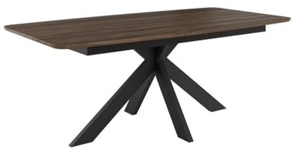 MW EURO-MEBLE Esstisch Orlo, Stilvoller Esszimmertisch, Design Tisch für Esszimmer - Nicht ausziehbar (Amerikanischer Nussbaum)