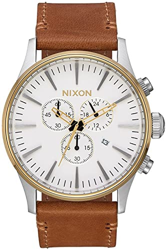 Nixon Unisex Adult Chronograph Quartz Watch with Leather Strap A405-2548-00, Multicoloured, Bracelet