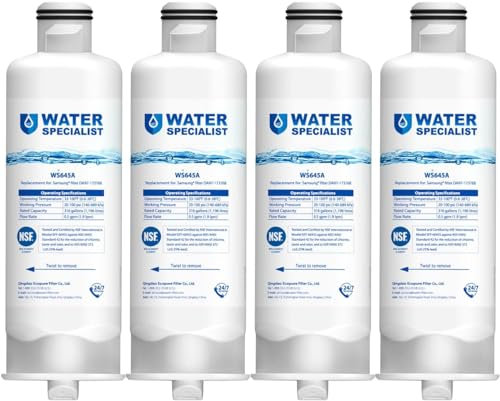 Waterspecialist DA97-17376B Ersatz für Samsung HAF-QIN/EXP, HAF-QIN, DA97-08006C, RF28R7351SG, RF23M8070SR, RF23M8070SG, RF23M8090SG, RF28R7201SR, Kühlschrank-Wasserfilter (4 Stück)