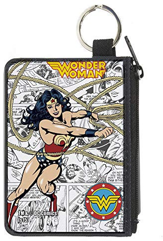 Buckle-Down Damen Canvas Coin Purse Wonder Woman Geldbörse, Mehrfarbig, 11 x 8.2 cm