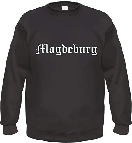Magdeburg Sweatshirt - Altdeutsch - Bedruckt - Pullover L Schwarz