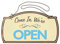 recto verso ouvert/fermé Boutique Sign, à suspendre matériel inclus, 30,5 x 17,8 cm (098380)