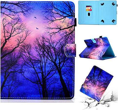 HereMore 9-10.1 Inch Tablet Case, Protective Case Cover for iPad 9.7 2018, Galaxy A6 10.1/Tab E 9.6, ASUS ZenPad 10, Lenovo TB-X103F/Tab 2 A10-70, Huawei MediaPad T3 T5 10/M5 Lite, Tree
