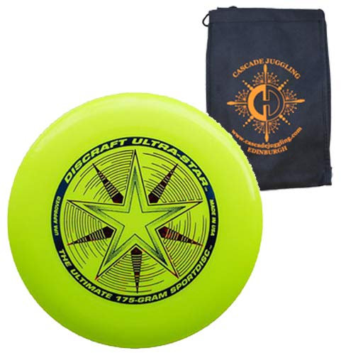 Discraft Ultrastar 175 g Flying Disc – Ultimate Frisbee Competition Spec – inkl. Cascade Jongliertasche, gelb