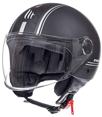 MT Street Jet-Helm Motorrad-Helm Roller-Helm Scooter-Helm Bobber Mofa-Helm Chopper Retro Cruiser Vintage Pilot Biker ECE 22.05 (Enitire Matt Schwarz, XL)