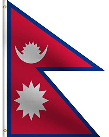 DMSE Flagge Nepal Nepalesische Flagge, 90 x 150 cm, 100 % Polyester, 100 D