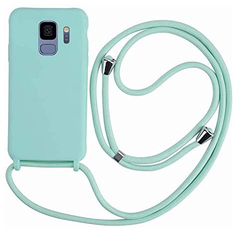 MEVIS Schutzhülle kompatibel mit Samsung Galaxy S9, Halskette für Handyhülle, schmal, stoßfest, verstellbar, Hellgrün