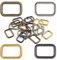 Rustark 60 Stück 25mm 4 Farben Rechteck Metall Ring Rechteck Schnalle Quadratische Schnalle Quadrat Ringe Rechteckringe Quadratischer Metallring Vierkantring für Taschen Gürtel DIY Handwerk