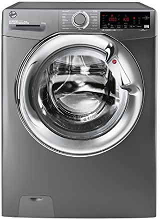 Hoover H-Wash 300 H3WS69TAMCGE Freestanding Washing Machine, Chrome Door, WiFi Connected, 9 kg Load, 1600 rpm, Graphite