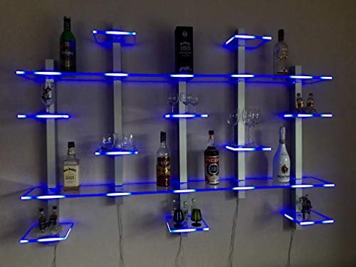 Design Bar Regal beleuchtet mit LED Technik schwarz eloxiert