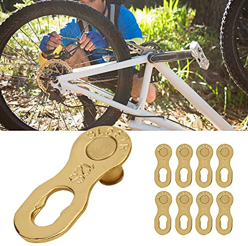 Akozon Health Gear, 4 Paar Stahlfahrrad 12-Gang-Kette Fehlendes Glied 12-Gang-Fahrrad-Verbindungsteile Fahrradzubehör Silber 4 Paar Bickcly-Zubehör (Gold)