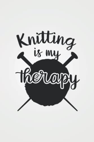 Knitting is my therapy: Stricken NOTIZBUCH | Format 6x9 (ca. DIN A5) | 120 Seiten Softcover | Kariert, kariertes papier, Karopapier | Perfektes Strickmuster Geschenk für Omas die gerne stricken