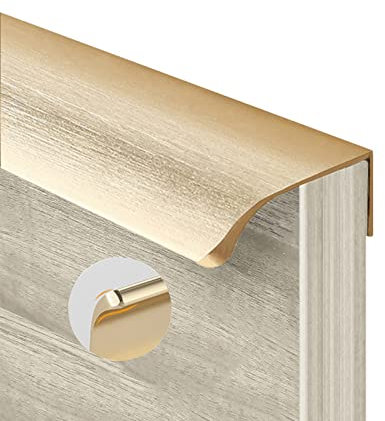 Aluminiumlegierung Küchengriffe Unsichtbarer Griff Gold Möbelgriffe Türgriffe Schrank Schubladen Zieht Schlafzimmer Dekoration, mit Schrauben (Length 400mm)