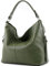 modamoda de T160 Damen Leder Schultertasche Henkeltasche Large handmade in Italy, Farbe:Olivgrün2021