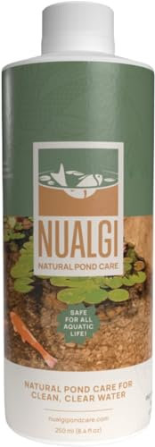 Nualgi Pond Care Natural Pond Cleaner, 250ml, Clarifier for Fish Ponds, Safe for All Aquatic Life Including Koi, Pond Water Clarifier Treats Up to 250,000 Gallons